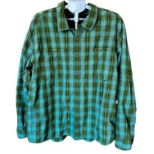 REI Performance Breathable Long Sleeve Button Down Shirt (Men's 3XL) Green